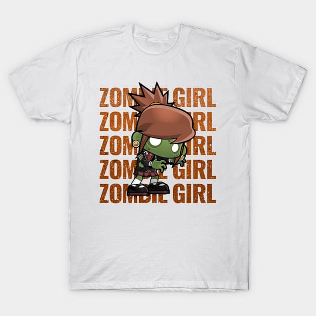 Zombie Girl Creepy Scary Kawaii Zombie Cute Halloween Outfit T-Shirt by Briansmith84